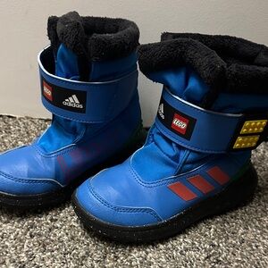 Adidas x LEGO Kids Blue and Red Boots